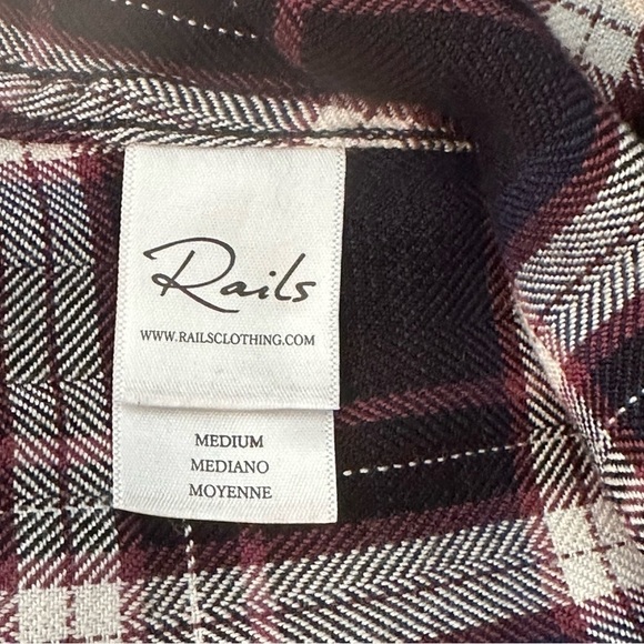 Rails cotton flannel blue, maroon,and white plaid long sleeve shirt - Picture 9 of 10
